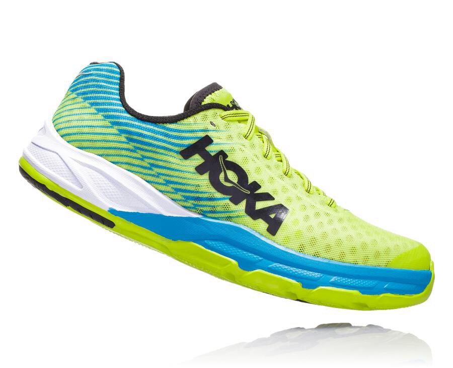 Running Shoes Mens - Hoka One One EVO Carbon Rocket - Green/Blue - WJYVCTH-97